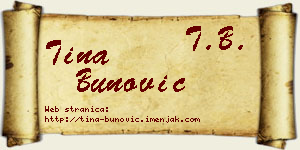 Tina Bunović vizit kartica
